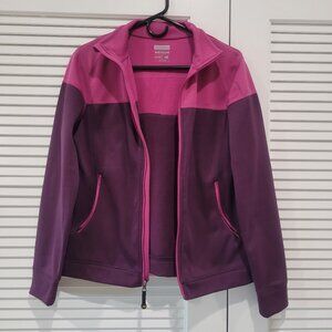New Balance Womens Athletic Jacket 2 Zipper Pockets Medium M Pink Purple AS IS